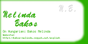 melinda bakos business card